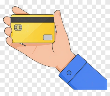 Hand Holding A Yellow Credit Card PNG