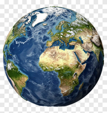 Realistic Earth Globe PNG