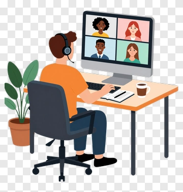 Person Participating In A Video Conference PNG