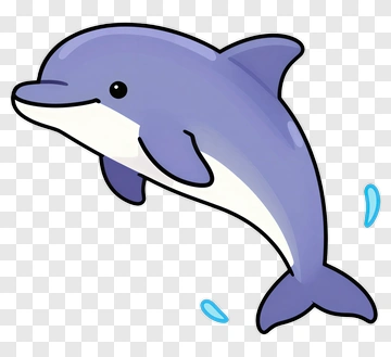 Cartoon Dolphin Swimming PNG