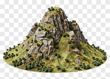 Mountain Landscape With Rocks And Vegetation PNG