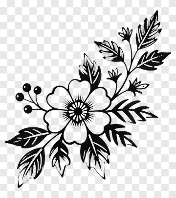 Black Floral Arrangement PNG