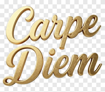 Carpe Diem Gold Text PNG