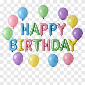Happy Birthday Balloon Decoration PNG