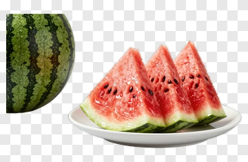 Watermelon Slices On A Plate PNG