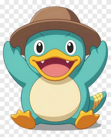 Cartoon Platypus Wearing A Hat PNG