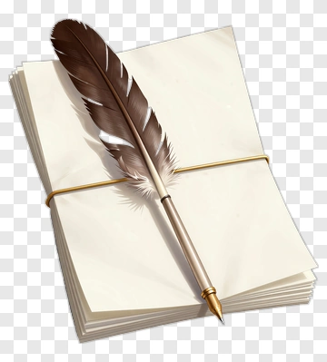 Quill Pen On Blank Paper PNG
