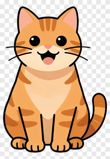 Cartoon Orange Cat PNG