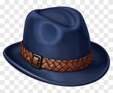 Navy Hat With Braided Band PNG