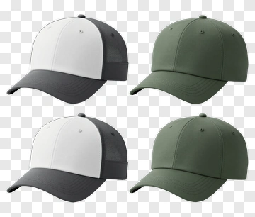 Baseball Caps In Black And Green PNG
