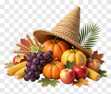Thanksgiving Harvest With Pumpkins And Fruits PNG