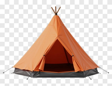 Orange Camping Tent PNG