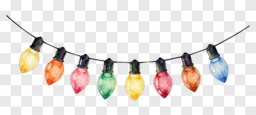 Colorful Christmas String Lights PNG