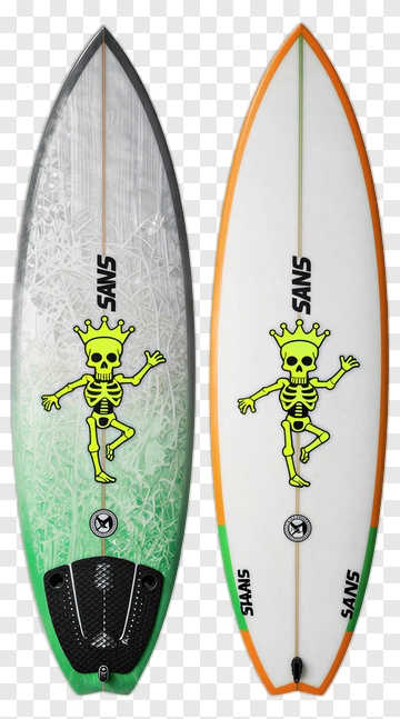 Surfboard With Skeleton Design PNG