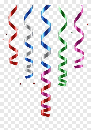 Colorful Party Streamers PNG