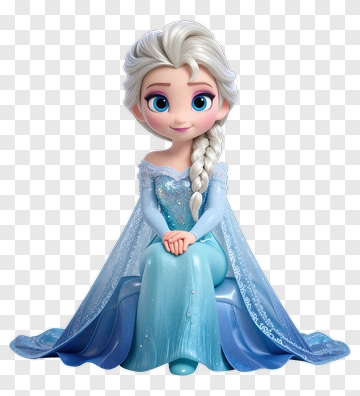 Cartoon Character Sitting In Elegant Dress PNG