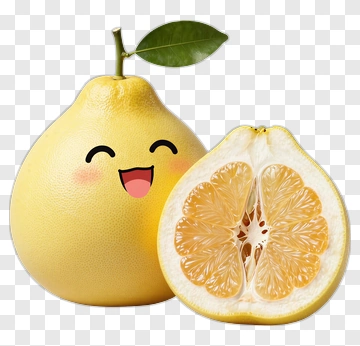 Cartoon Grapefruit With A Happy Face PNG