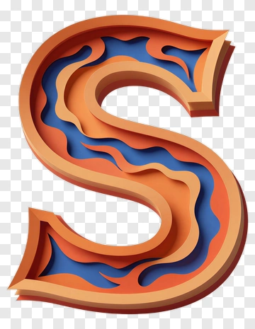 3D Letter S With Colorful Flames PNG