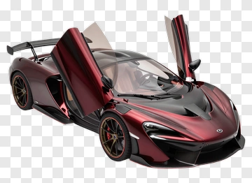 3D Sports Car With Open Doors PNG
