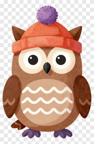 Cartoon Owl Wearing A Hat PNG