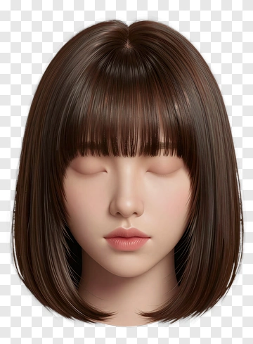 Realistic Female Portrait With Brown Hair PNG