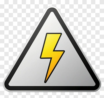 Warning Sign With Lightning Bolt PNG