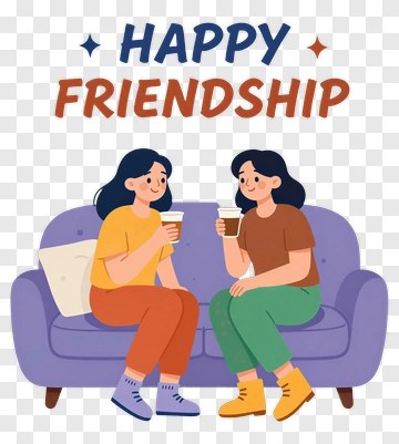 Happy Friendship Between Two Friends PNG
