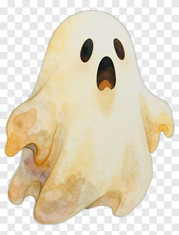 Watercolor Cartoon Ghost PNG