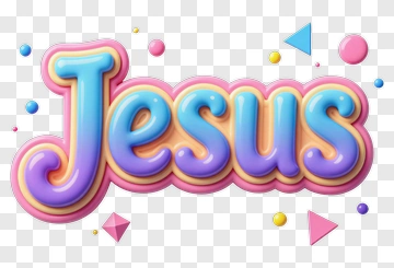 Colorful Jesus Text Design PNG