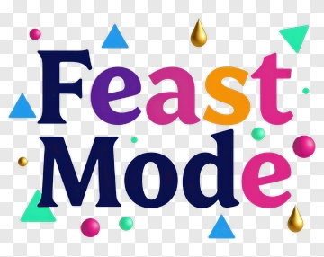 Feast Mode Text Design PNG