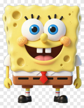 3D Cartoon Spongebob Squarepants Character PNG