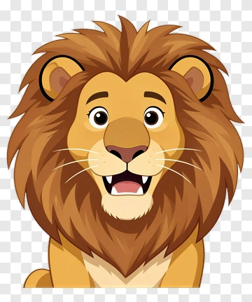 Cartoon Lion Face PNG