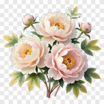 Beautiful Peony Flower Bouquet PNG