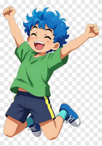 Happy Boy Jumping With Excitement PNG