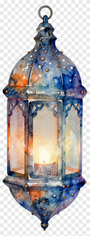 Watercolor Lantern With Warm Glow PNG