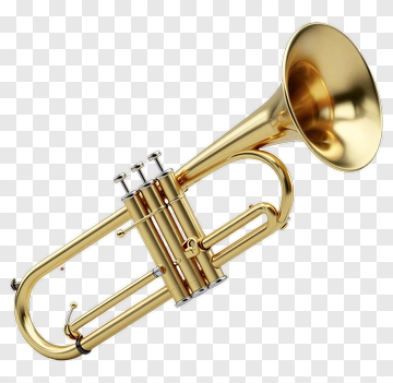 Gold Trumpet Musical Instrument PNG