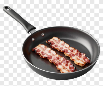 Cooked Bacon In A Frying Pan PNG