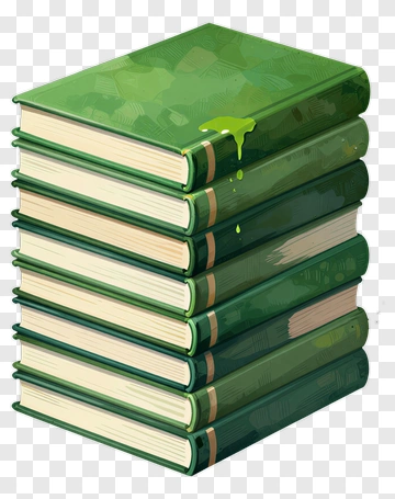 Stack Of Green Books PNG