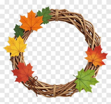 Colorful Leaf Wreath PNG