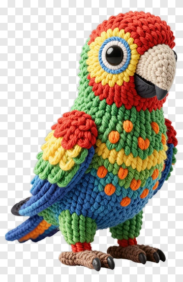Colorful Felt Parrot PNG