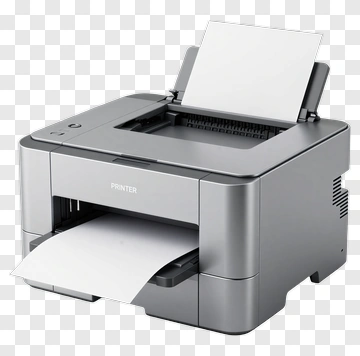 Printer With Paper Output PNG