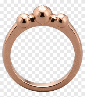 Gold Ring With Three Spheres PNG