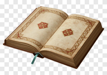 Open Book With Decorative Pages PNG