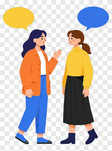Women Communicating With Speech Bubbles PNG