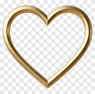 Gold Heart Outline PNG