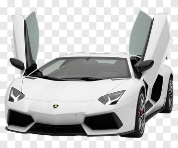 White Lamborghini Aventador With Open Doors PNG