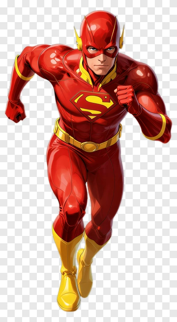 Superhero Running In Red Costume PNG