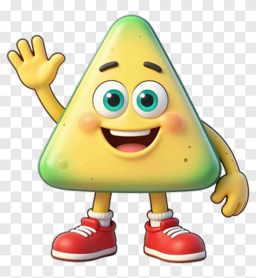 Cartoon Triangle Character Waving Hello PNG
