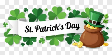 St. Patrick's Day Celebration With Clover And Gold Coins PNG