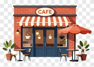 Cafe With Outdoor Seating PNG